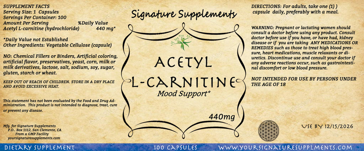 Acetyl L-Carnitine | Your Signature Supplements Acetyl L-Carnitine | Your Signature Supplements