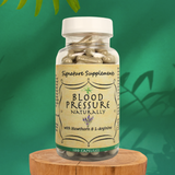 Photo of Your Signature Supplements Blood Pressure Naturally Formula with Hawthorn & L-Arginine. 100 capsules in bottle.
