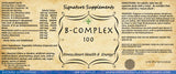 Vitamin B Complex label of bottle with 100 capsules