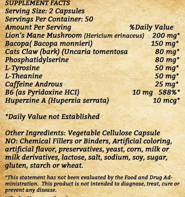 Brain IQ Supplement - 100 Capsules | Your Signature Supplements