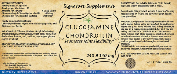 Glucosamine Chondroitin - 100 Capsules