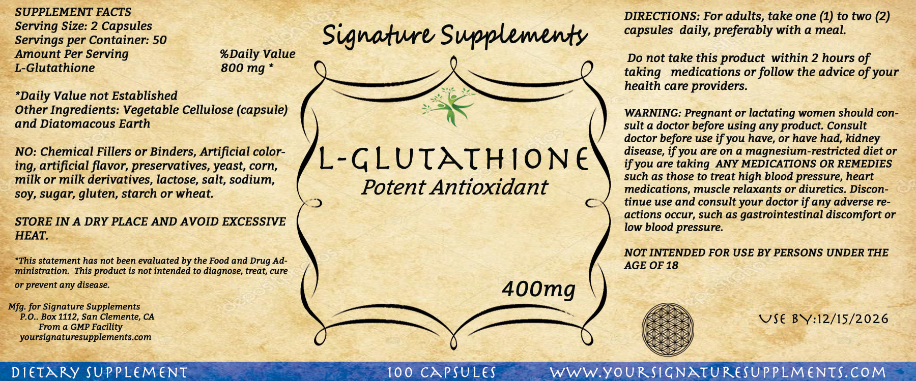 L-Glutathione - 100 Capsules | Your Signature Supplements L-Glutathione - 100 Capsules | Your Signature Supplements