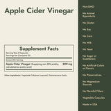 Apple Cider Vinegar Supplement Facts and what it's free from