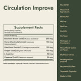 Circulation Improve Supplement Facts and what it's free from