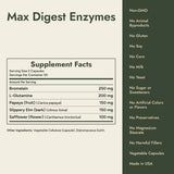 Max Digest Enzymes Supplement Facts and what it's free from