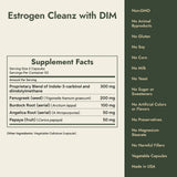 Estrogen Cleanz with DIM Supplement Facts and what it's free from