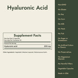 Hyaluronic Acid Supplement Facts and what it's free from