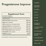 Progesterone Improve Supplement Facts and what it's free from