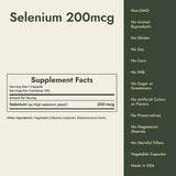 Selenium 200mcg Supplement Facts and what it's free from