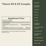 Vitamin D3 & K2 Complex Supplement Facts and what it's free from